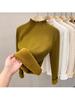 Women's Velvet Half-High Collar Sweater: Solid Color, Warm, Slim-Fit, Autumn/Winter Style, Simple & Soft Knitted Base Layer.