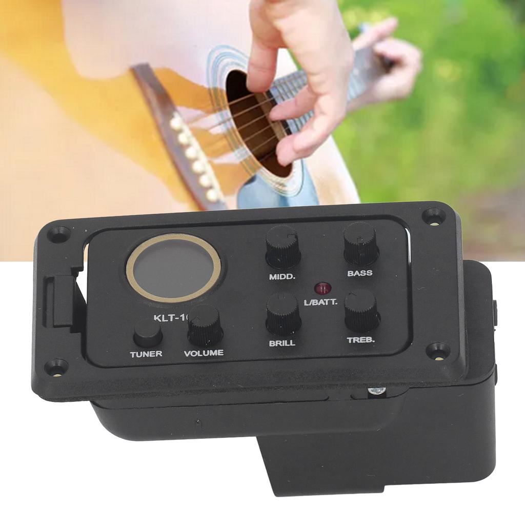 4 Band EQ Equalizer Preamp Amplifier Piezo Pickup Tuner Acoustic Guitar Equalizer with LCD Display S