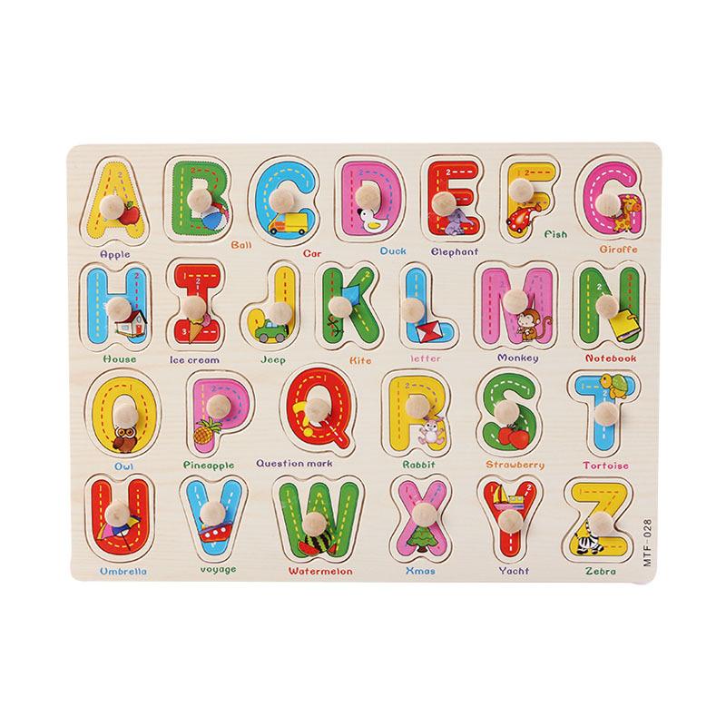 Giocattoli Montessori in Legno Blocchi da Costruzione per Bambini Classificatore di Forme Alfabeto Numeri Puzzle Jigsaw Giocattolo Educativo per Bambini Regalo per Bambino