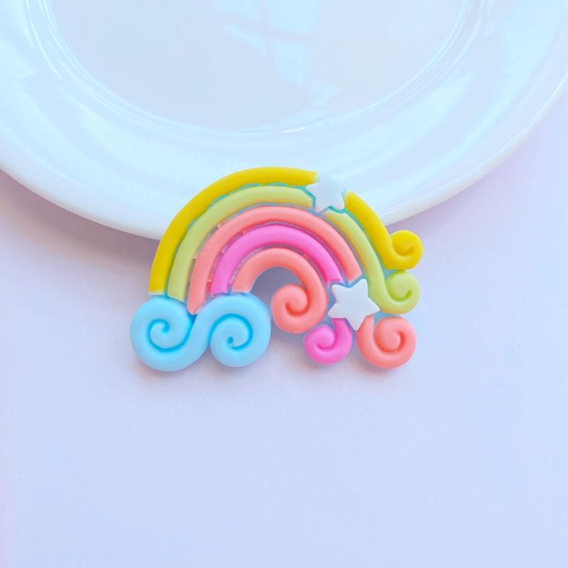 8Pcs New Mini Cute Rainbow Flat back Resin Cabochons Scrapbooking DIY Jewelry Craft Decoration Accessorie