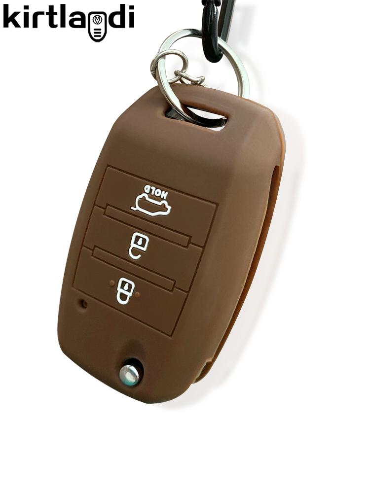For Kia Stonic Rio 4 Sportage Rio 3 Ceed K4 Cerato Optima Carens Morning Loose Silicone Car Remote Key Case Cover Keychain Fob
