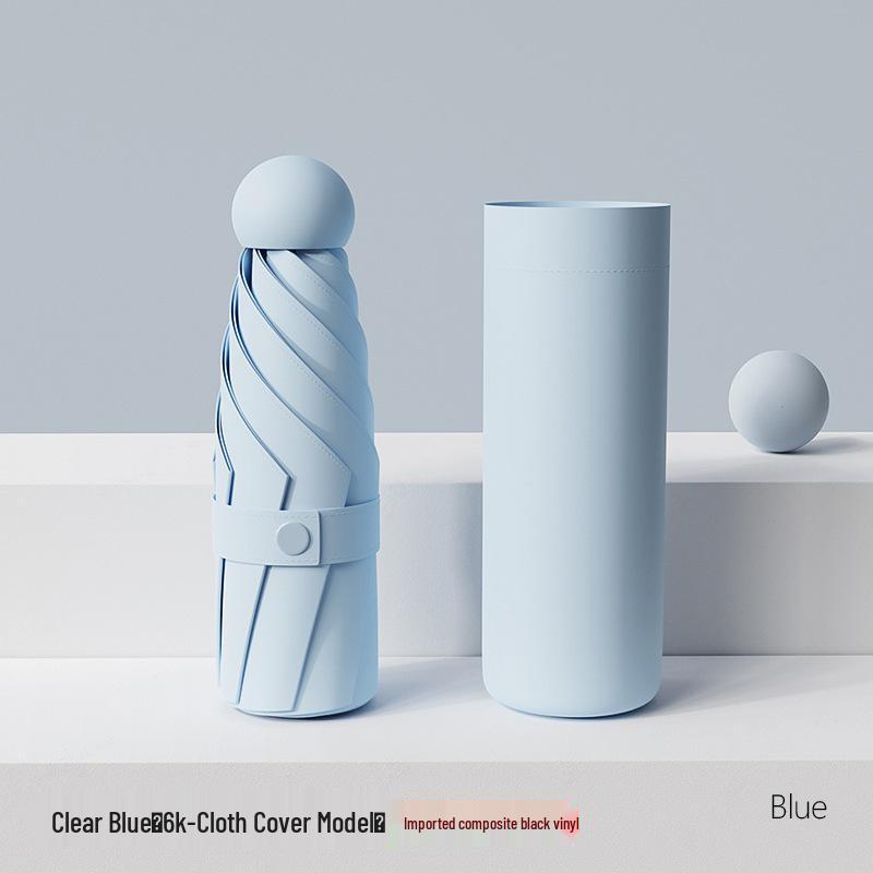 Compact Five-Fold Umbrella: Portable Pocket Sunshade & Rain Parasol for Women, Anti-UV Sunscreen Protection.