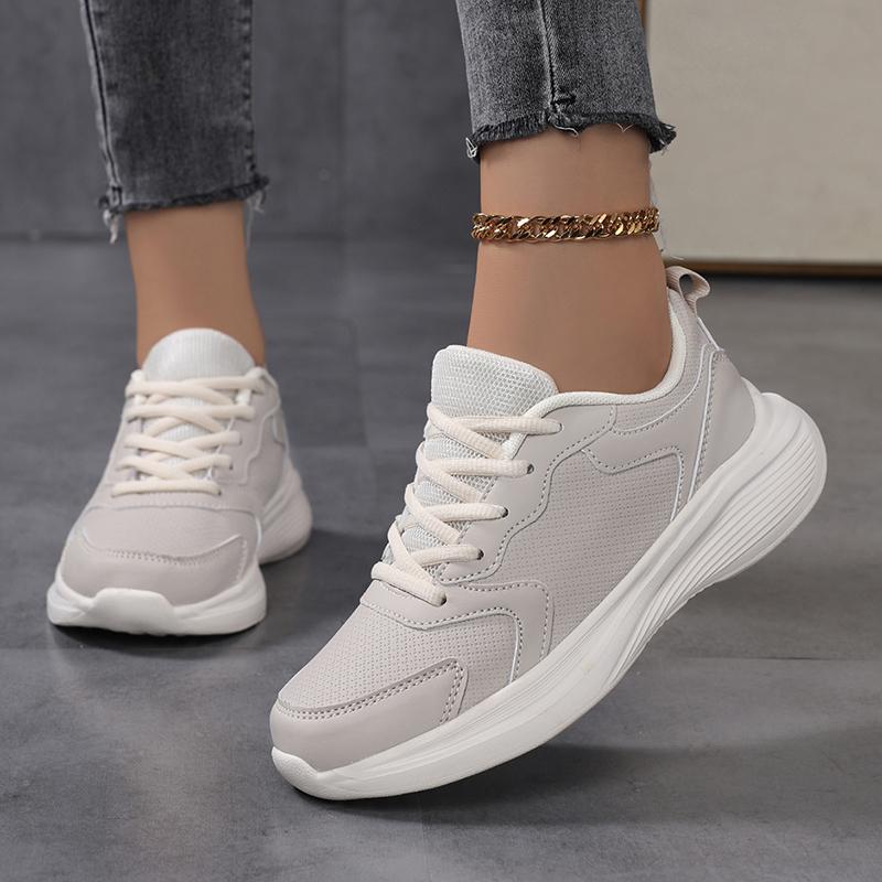 

Женские кроссовки Повседневная обувь для ходьбы для женщин Новые кроссовки из ПУ кожи Легкие удобные кроссовки для бега Женские кроссовки 42 бежевый