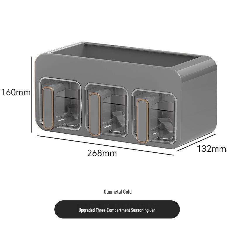 Wall-Mounted Moisture-Proof Kitchen Seasoning Storage Box and Rack