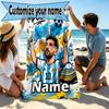 Custom Name Personalized football star Print Beach Towel, for Trip Camping Beach Party Home Decor, Birthday Gift for Family & Friends