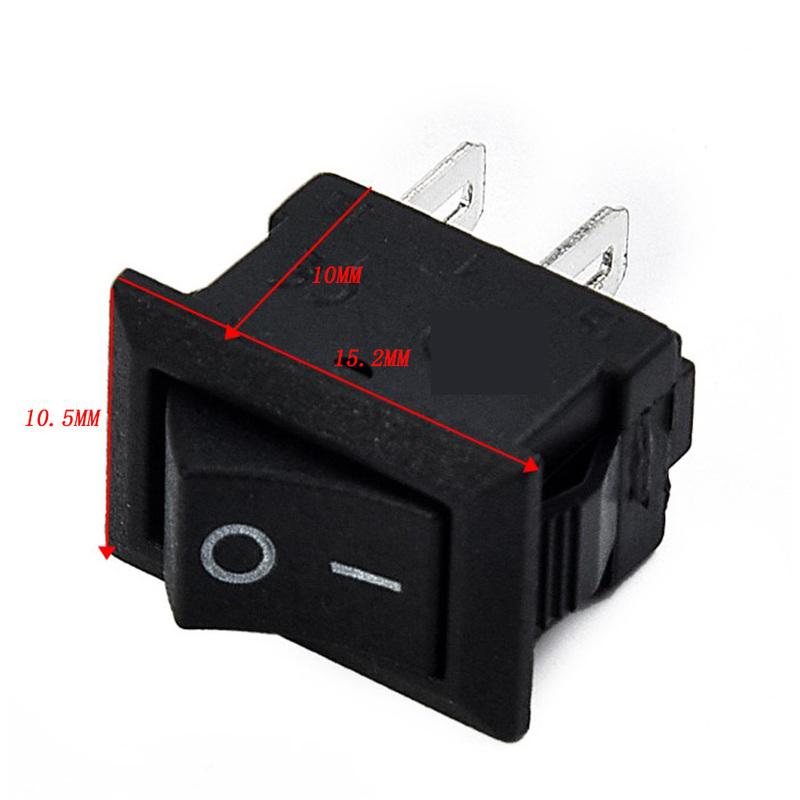 10Pcs 12V Round Rocker Switch AC 6A/250V For Car Boat Automotive RV Black With Pre-soldered Wires Auto Car Truck Boat Round