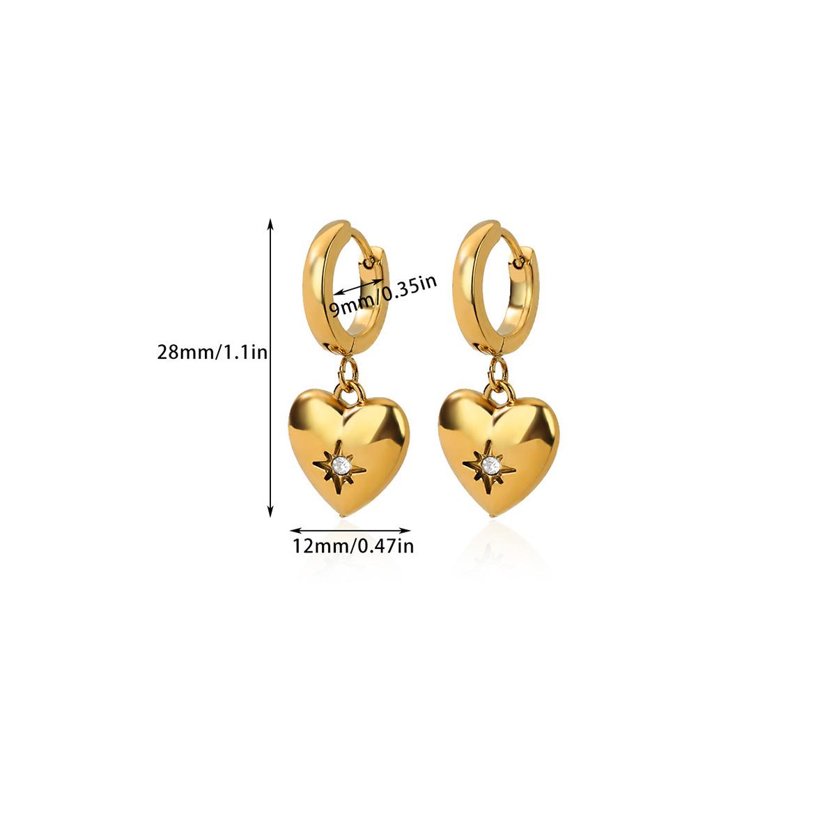 

3D Star and Moon Stainless Steel Earring for Women Mama 18K Gold-plated Anti Rust Hoop Earring Wedding Jewelry Accessorie Gifts