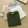 Japanese Style Women's Long Sleeve Lace Collar Shirt: Double Layer Cotton Gauze Loose Blouse