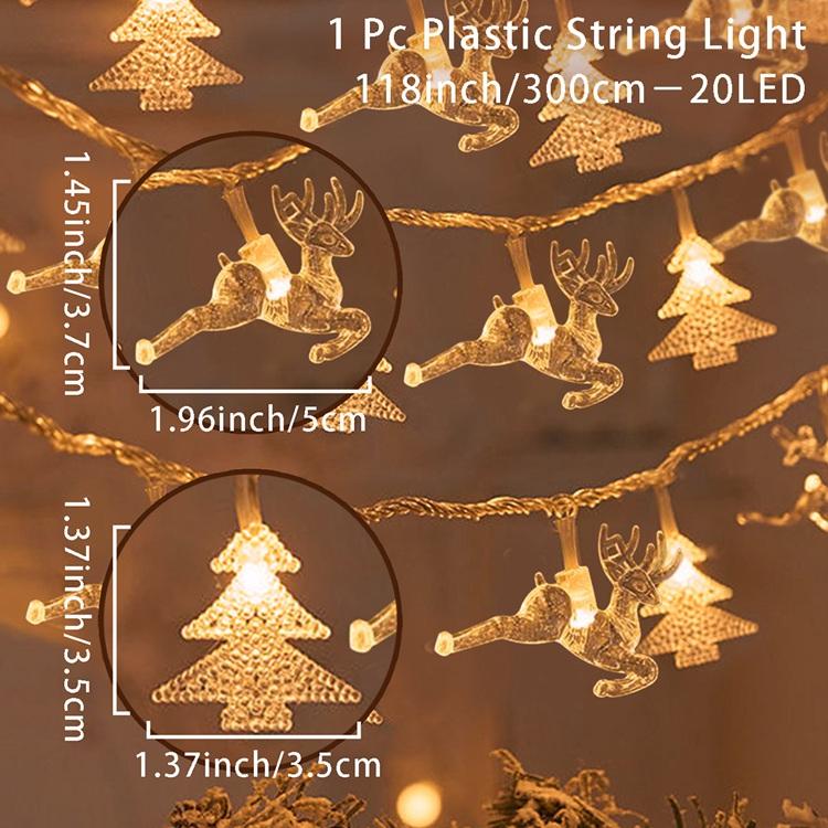 Christmas Tree Snowflake LED String Lights Banner Christmas Decoration 2025 for Home Navidad Xmas Tree Decor Fairy Light Pendant