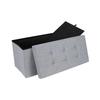 SONGMICS Ottoman Storage Chest Folding Toy Box Versatile Space-saving Light grey 76 x 38 x 38 cm Linen Fabric