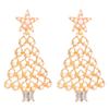 High quality 2026 personality temperament color alloy Christmas tree earrings foreign trade Christmas party earrings earrings wholesale
