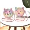 Trendy Big Eyed Unicorn Plush Crossbody Bag Stylish Round Shoulder Pouch