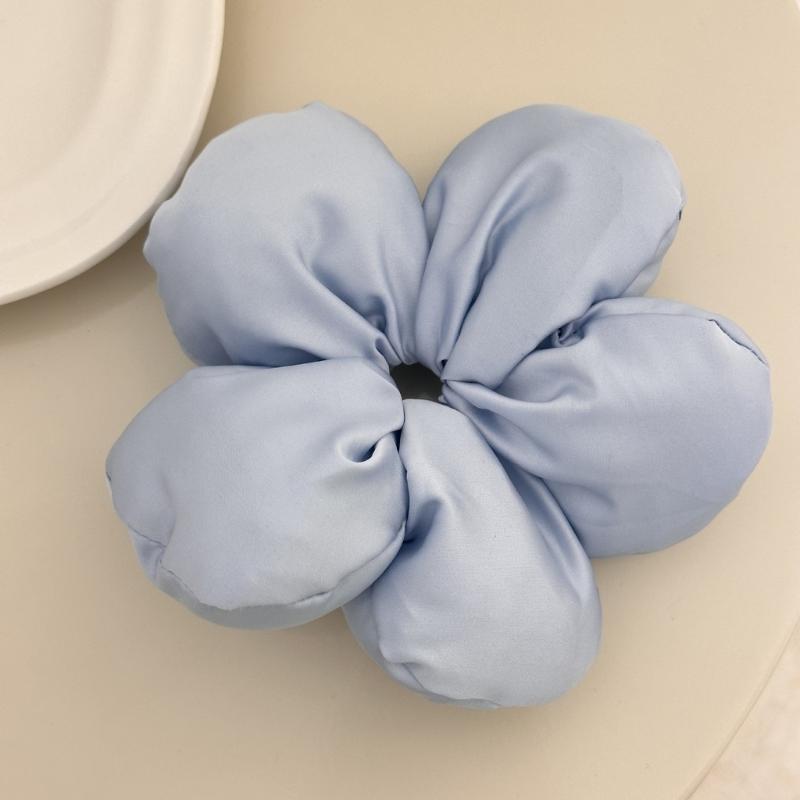 Aesthetic Scrunchies Elastic Puffy Flower Hair Rope Wedding Party Beach Headwear Big Bun Elastic Hair Tie Hair Elastic