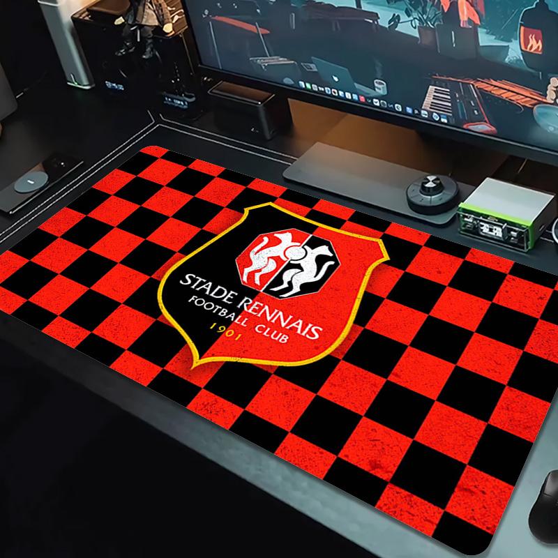 Stade Rennes FC Color Mouse Pad Large Gaming Table Cushion Non-slip Laptop Tablet Big Mousepad XXL Mat Mini PC Playmat With Lock edge