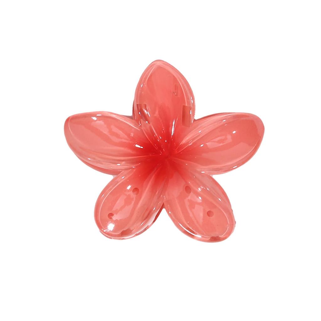 Hawaiian Style Gradient Flower Crab Hair Clips for Women Plumeria Barrettes Beach Vacation Hair Claw for Thin/Thick Hair Accessories