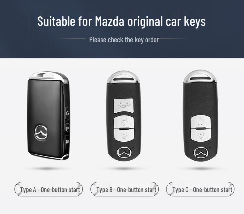 Mazda Nøkkeldeksel for Modellene 3, Axela, CX4, Atenza, CX5, Ruiyi, CX30, og Neste 6