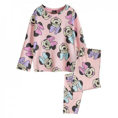 Girls Minnie Mouse All-Over Print Long Pajama Set