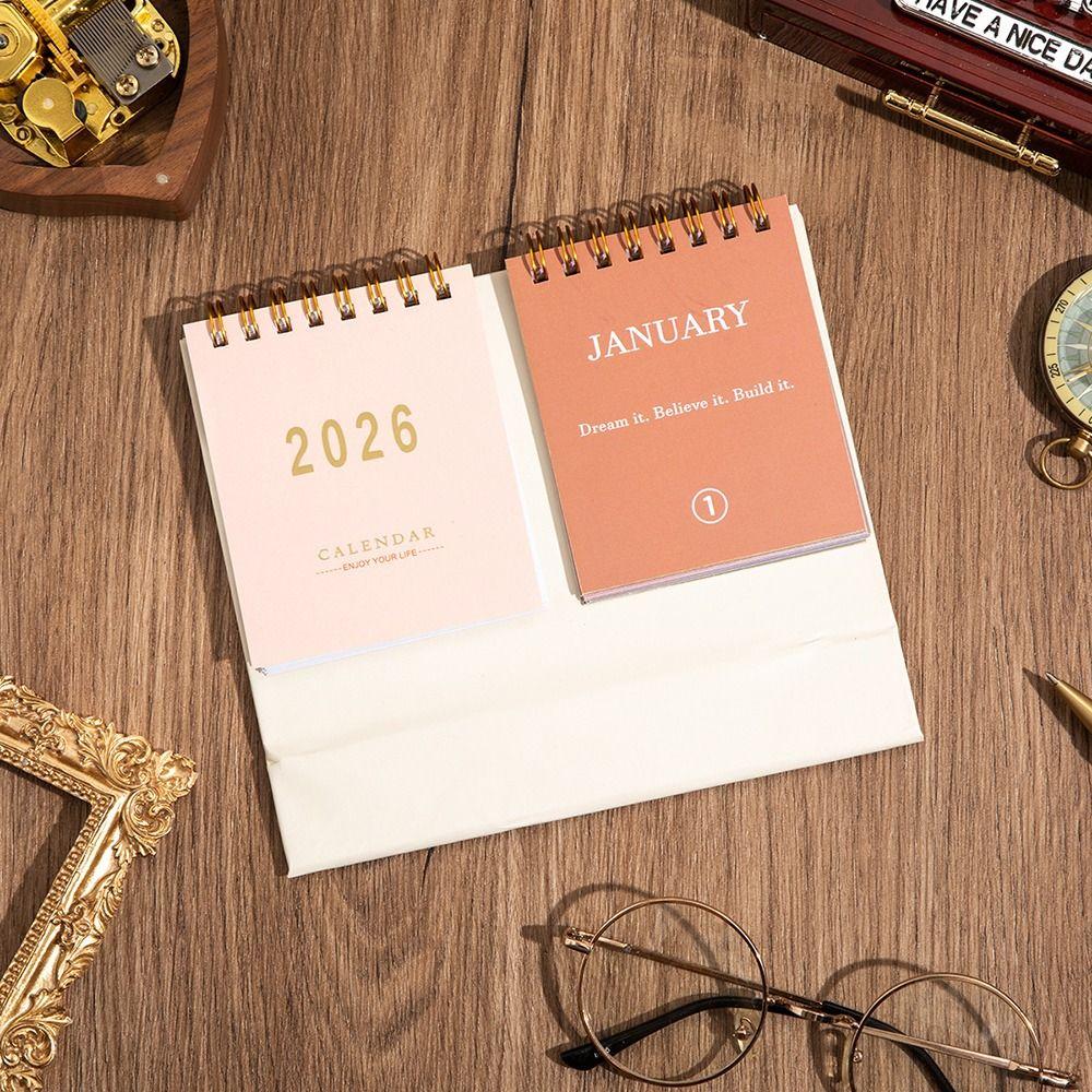 Minimalist Design 2026 Desktop Calendar Spiral Binding Memo Calendar  Desktop Decoration