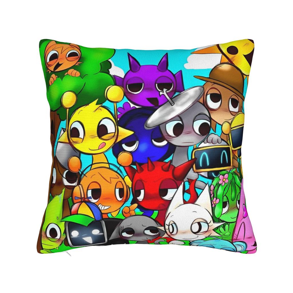 Sprunki Game Square Pillow Cases Cartoon Cushion Cover Fashion Polyester Decor Pillowcover for Car 45x45cm