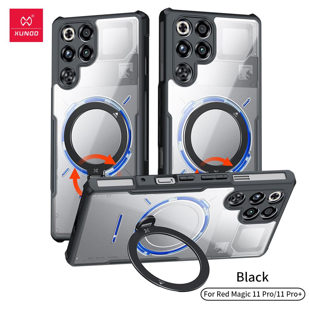 

XUNDD Чехол для ZTE nubia RedMagic 11 Pro+ Чехол Red Magic 11 Pro Задняя крышка Роскошный противоударный чехол с вращающимся магнитным держателем For RedMagic 11 Pro чёрный