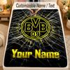 Flannel BlanketBorussia Dortmund Custom Name Text Personalized Soft Warm Throw Blanket Home Decor Gift