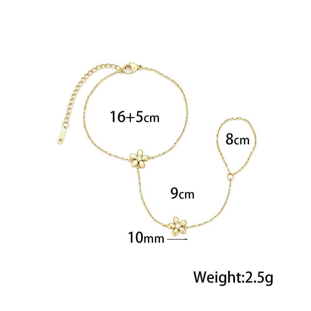 Gold-Plated Double Layer Thin Chain Stainless Steel Hand Chain Jewelry