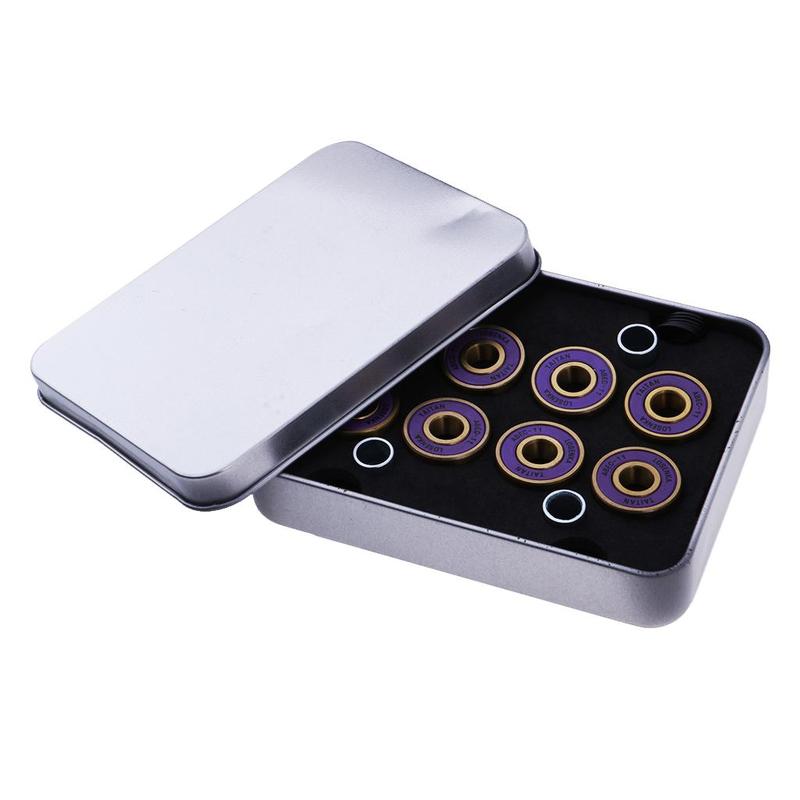 Titanium Alloy Pro Skateboard Bearings High Performance Low Friction Inline Skates Compatible for Roller and Cruiser Boards