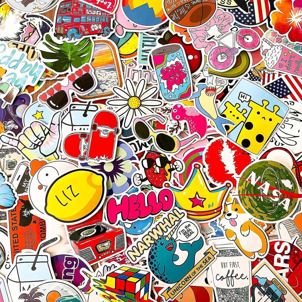 Confezione da 500 Pezzi Adesivi Casuali Cool (50-500 Pezzi/Confezione), Adesivi Colorati Impermeabili per Borraccia, Laptop, Telefono, Borraccia, Adesivi in Vinile Estetici Carini