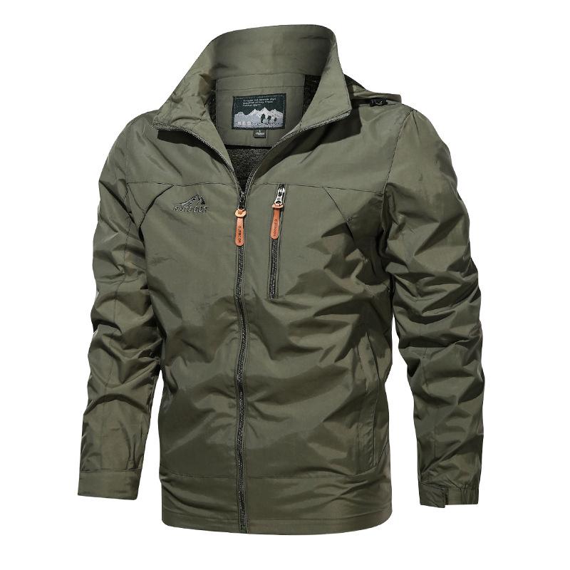 2022 Men's Plus Size Waterproof Windbreaker: Hooded, Windproof, Spring/Autumn Jacket