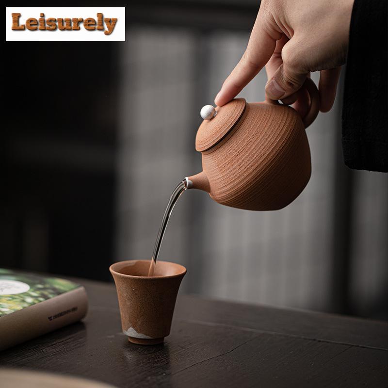 130ml Retro Stará Skála Bláto Konvička Ručně vyráběná Pozlacené Stříbro Tradiční Konvička Čajová Varná Konvice Čínský Čaj Čajový Obřad Příslušenství