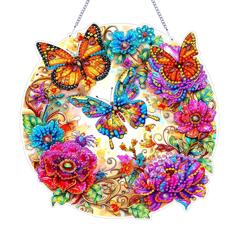 PET Double Sided Special Shaped Cute Animal Rhinestone Diamond Art Window Pendants Diamond Painting Hanging Ornament for Adults