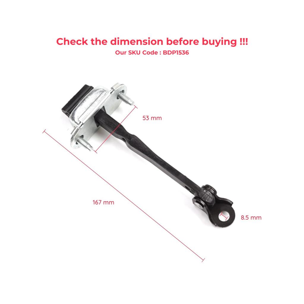 BDP1536 Limitator de ușă față cu curea limitatoare pentru Dacia Renault Sandero MK3 LJI Jogger Logan LJI Taliant 804303250R