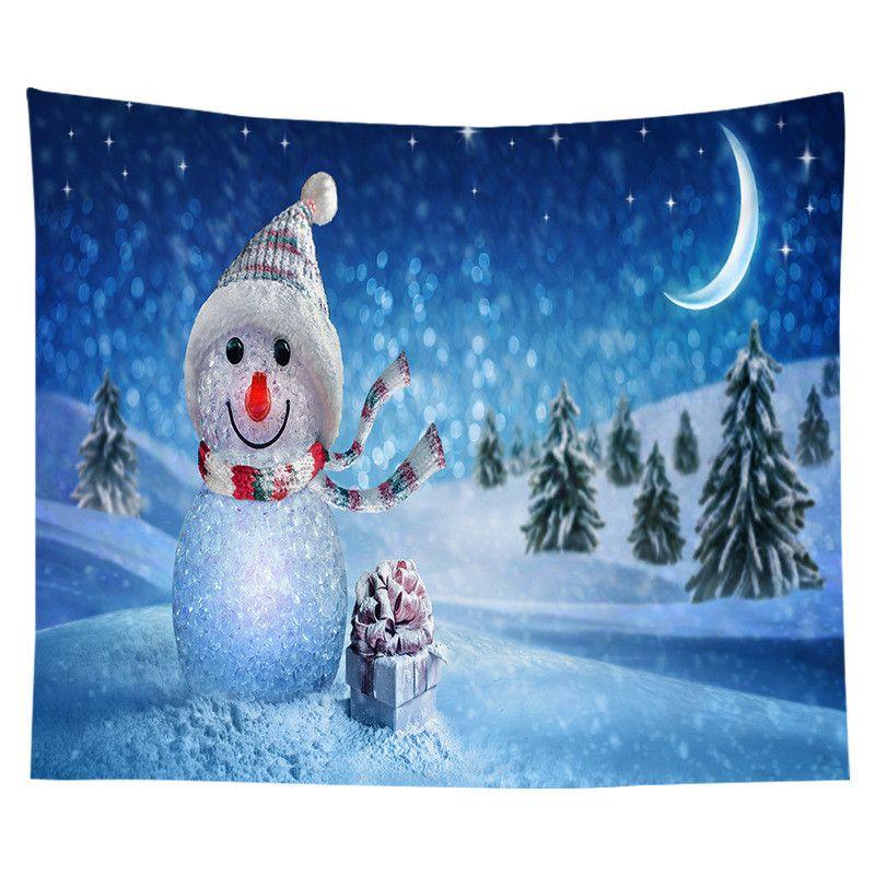 

Рождественский настенный гобелен, подвесная ткань, фон, рождественское украшение для дома, гобелен Snowman,95*73cm