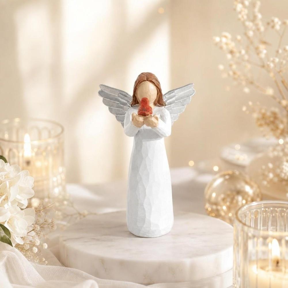 Creative Design Winged Angel Figurine Resin Pray Girl Ornaments Home Decoration