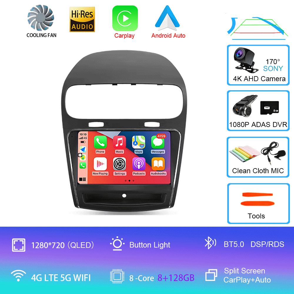 Android 14 Car Radio Carplay Auto For Dodge Journey JC 2011 2012 2013 - 2020 GPS Multimedia Player 360 Camera Video 2 Din Stereo