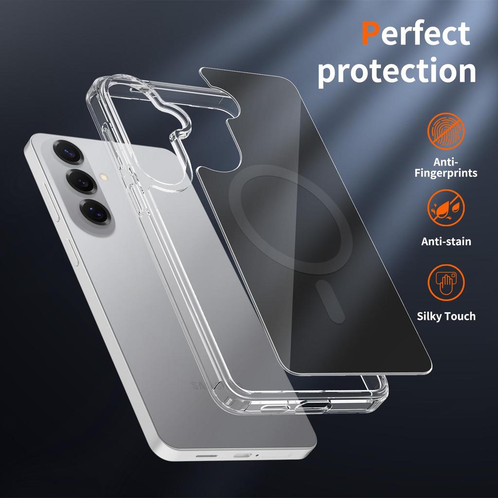 Samsung S26 Ultra/Plus Transparent Acrylic Magnetic Charging Case with Drop Protection