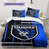 San Jose Earthquakes Pattern Bedding Set Quilt Cover Pillowcase Home Decor Gift (1 * Duvet Cover + 2 * Pillowcase, Without Core)