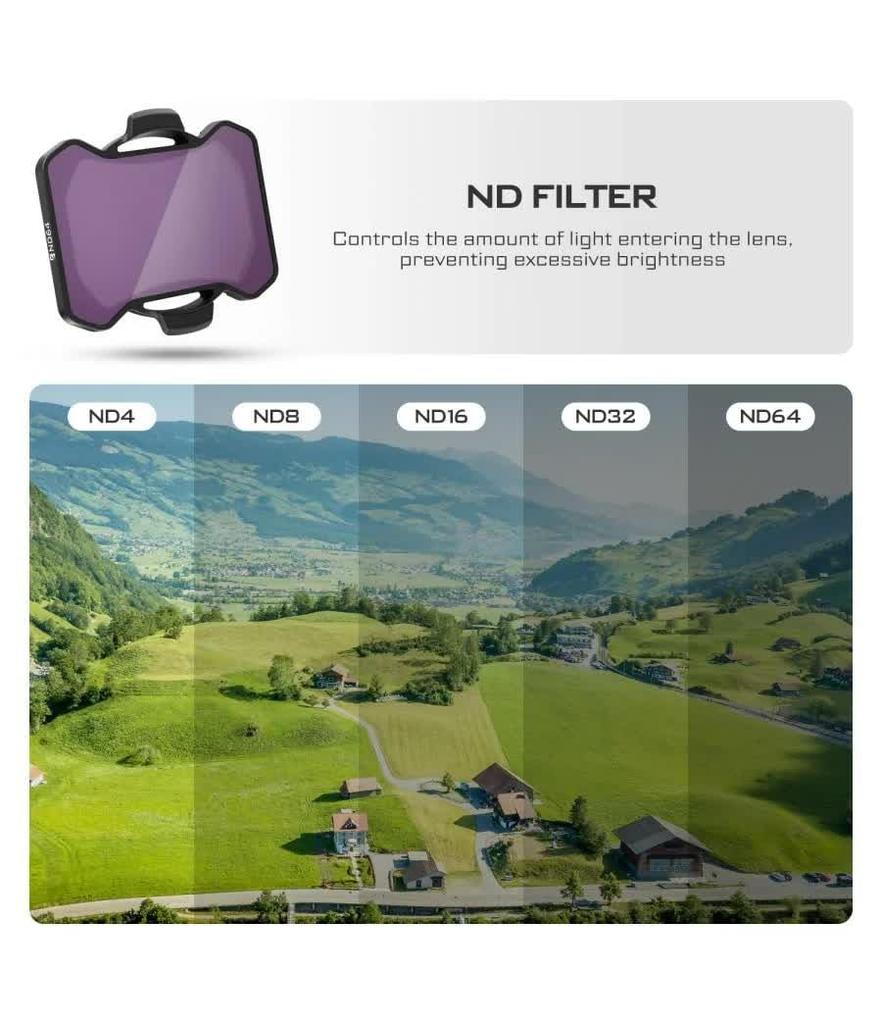 Freewell ND Filter for DJI Avata 2 PL Total of 7 Mega Pack Shading Lens Polarizing Variable PL Filter Shutter Speed Adjustment Water Surface