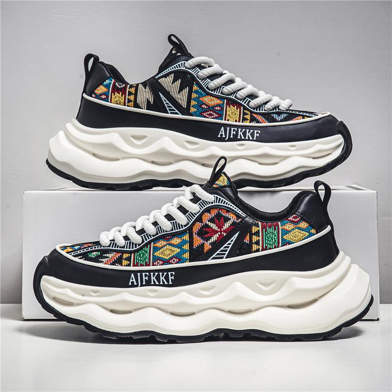 

Летняя мужская обувь на платформе, нескользящая, износостойкая, дышащая, спортивная обувь, повседневная, универсальная, трендовая, модная 44