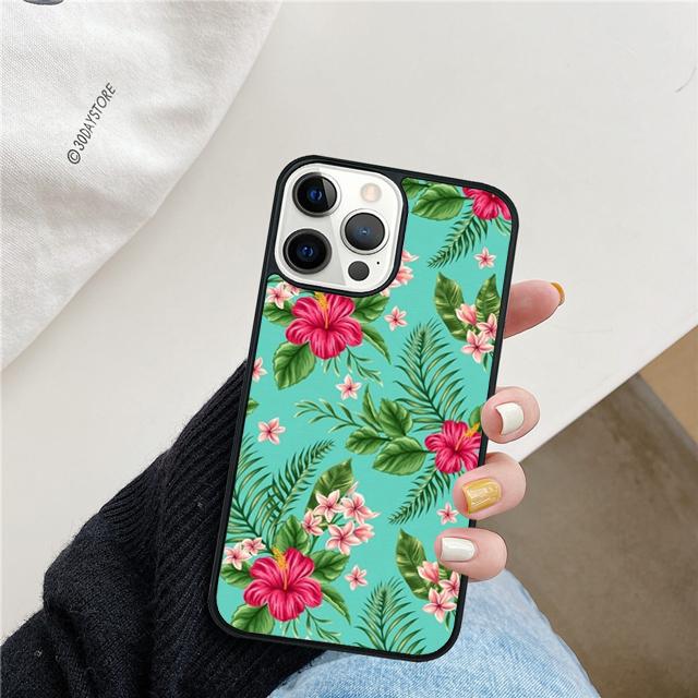 Monstera Leaves Palm Tree Flowers Phone Case Cover For iPhone 17 Air 15 16 Pro Max 14 13 12 11 Pro Max Plus