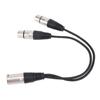 XLR Splitter Cable 3 Pin XLR Male To Dual XLR Female Patch Balanced Microphone Cord Adapter 0.3m / 1