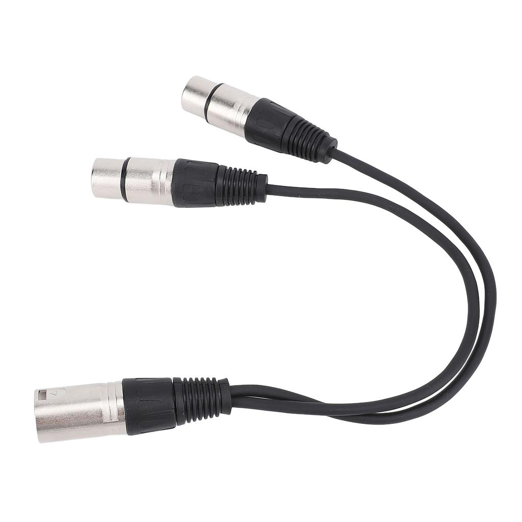 XLR Splitter Cable 3 Pin XLR Male To Dual XLR Female Patch Balanced Microphone Cord Adapter 0.3m / 1