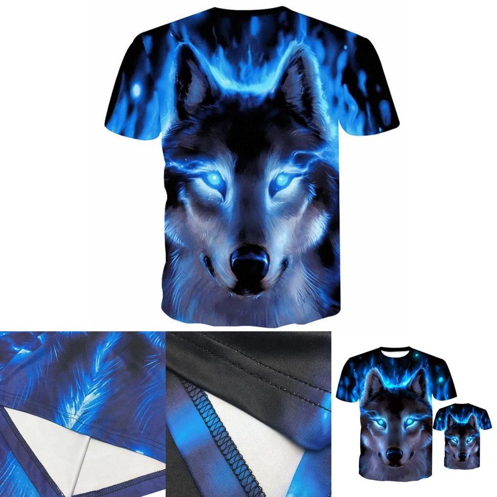 Fashion Men Wolf 3d Print T-shirts With Vibrant Colors And Premium Polyester Fabric