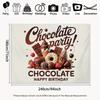 2D Flat Dessert Birthday Backdrop "Chocolate Party" Themed Background Cloth