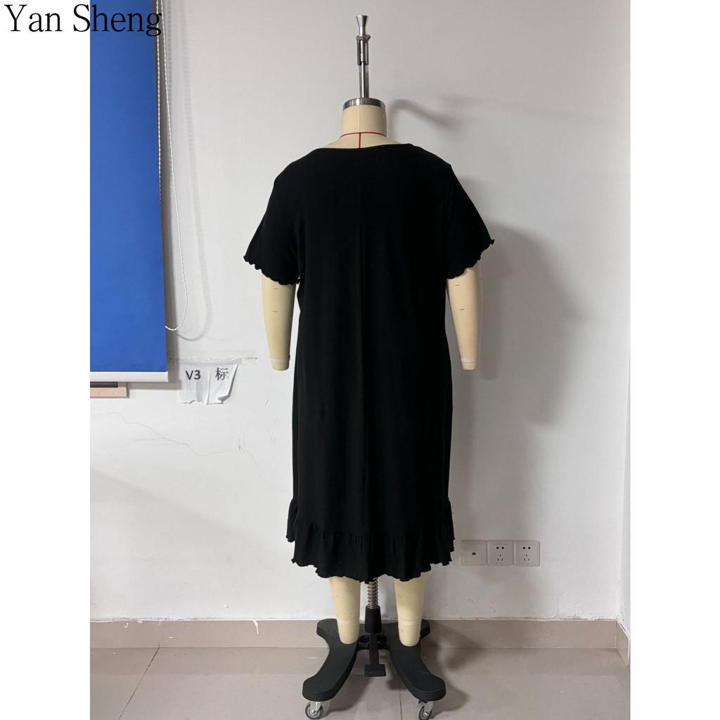 Plus Size Women Solid Color Long Nightgown, Short Sleeve Crew Neck Loose Maxi Sleep Dress, Soft Casual Loungewear