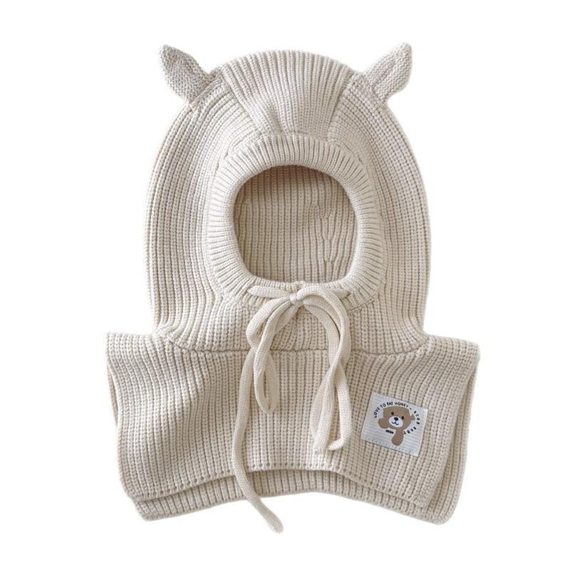 Winter Kinder Sturmhaube Set All-in-One Strickmütze und Schal mit Ohrenschutz Weihnachtsgeschenk für Jungen Mädchen Unisex Thermomütze
