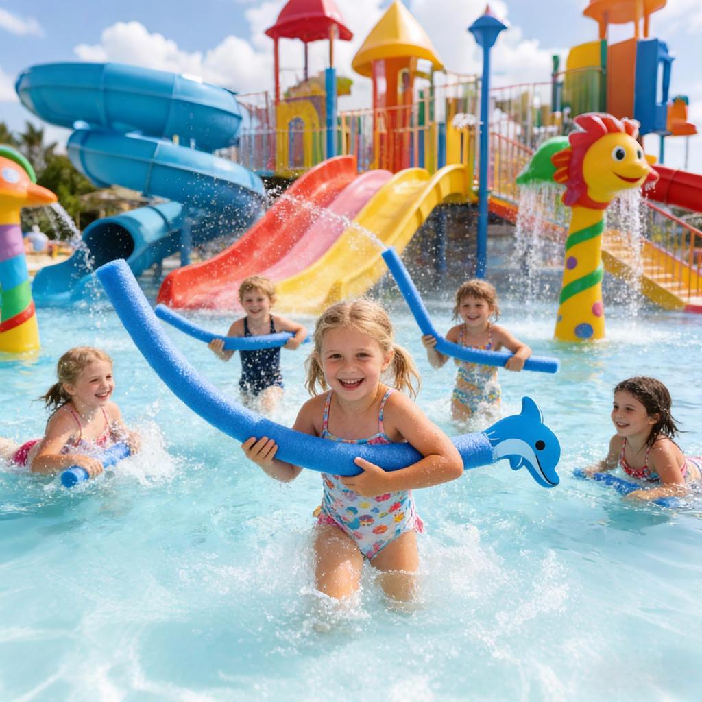 Animal Head Design Floating Pool Noodles for Outdoor River Lake Beach Party Vacation Holiday Weekend Gathering