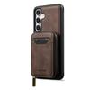 LC.IMEEKE L6 For Samsung Galaxy S24 FE Magnetic Case Detachable Zipper Wallet Leather Coated PC + TPU Phone Cover