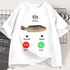 Fih Anruf Erinnern Nachricht Ablehnen Annehmen Anruf Fisch T-Shirts Lustiger Fisch unisex Outfit T-Shirt Unisex Unisex Baumwolle Lässige T-Shirts