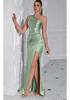 European & American Fashion Ruched One-Shoulder Bodycon Slit Evening Dress – Sexy Goddess Style